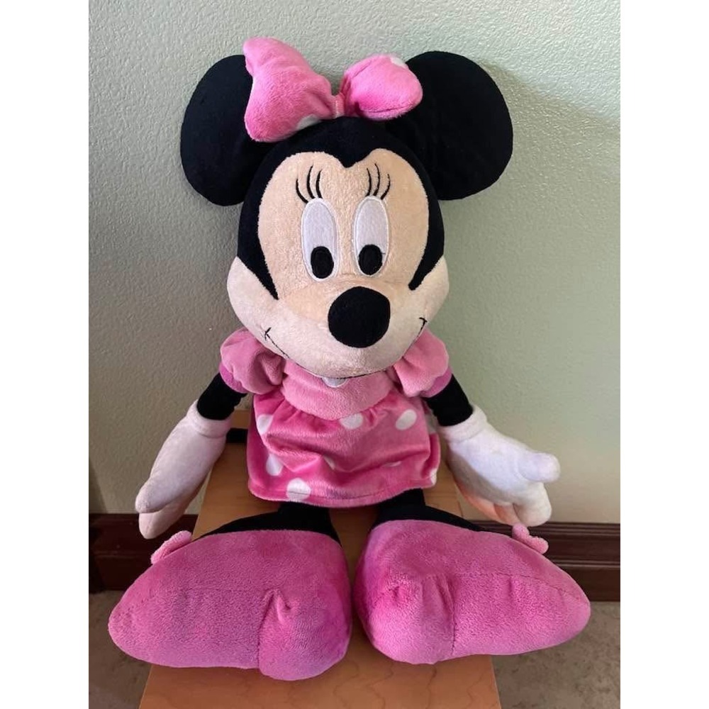 Disney Kids Girls Pink Multicolor Minnie Mouse Plush Doll Used
